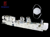 Richpeace full automatic cup mask production line, automatic preforming, staple headband (welding headband), sponge-strip feeding 