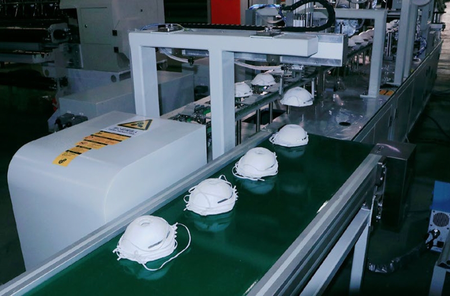 Cup Mask Production Line (Inner filter Preforming, Head Strap Stapling or Welding) 